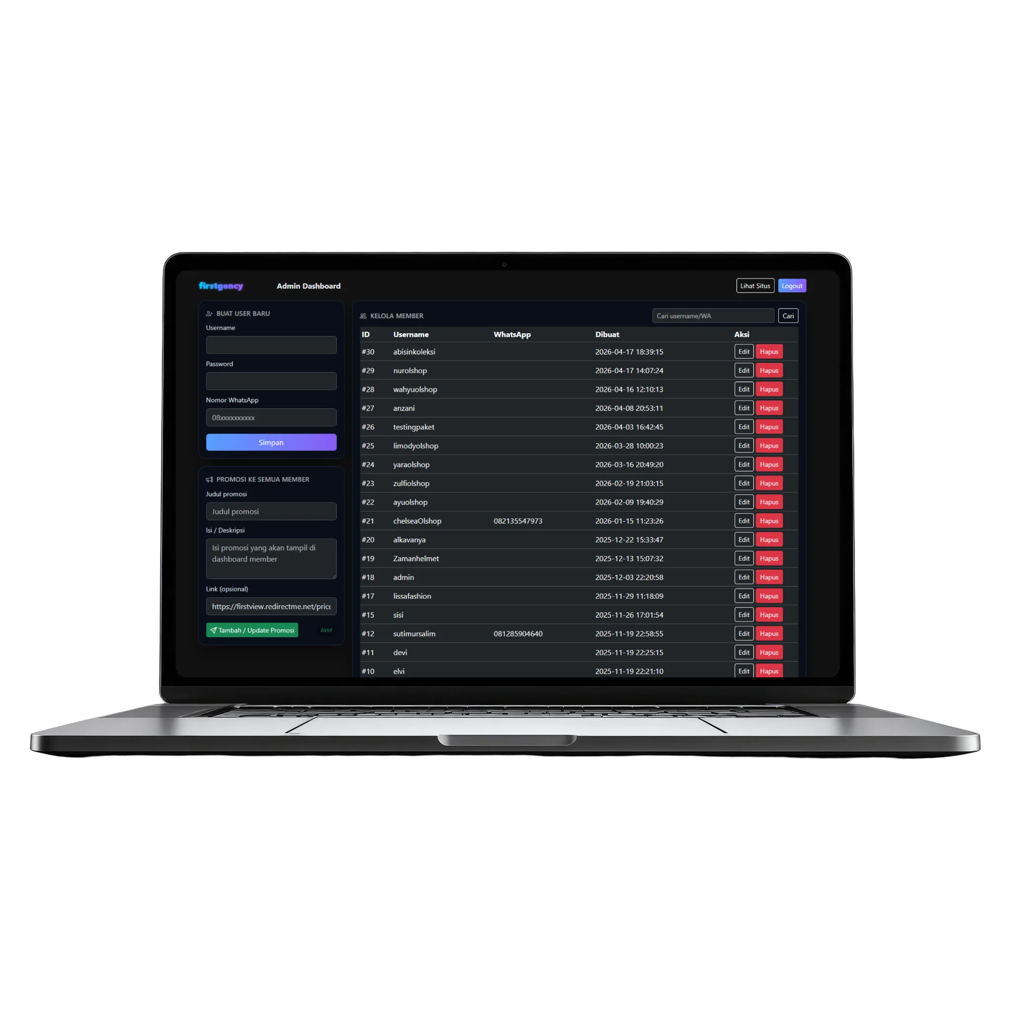 Buzzer Admin Panel